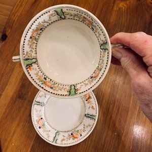 Japanese Hand painted Soup Bowls and Saucers